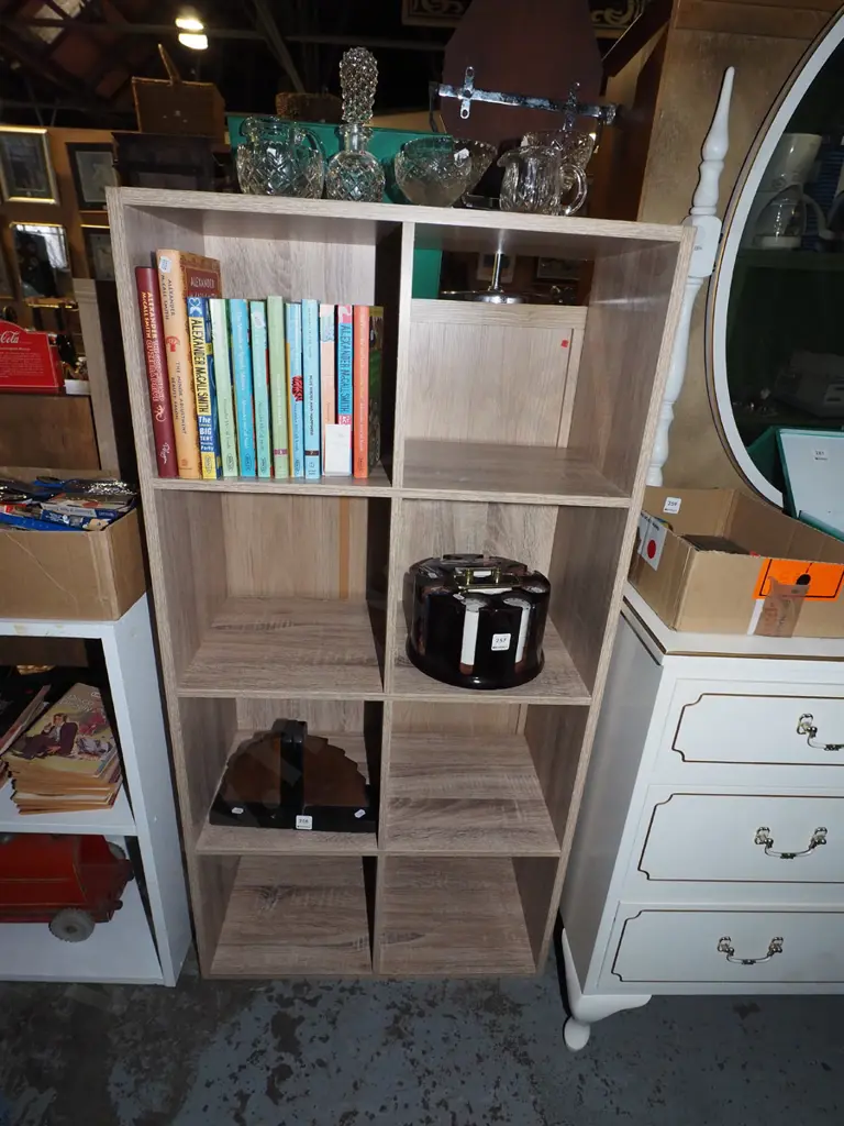 mdf faux wood veneer bookcase H1190 W600 D290 Image 1++
