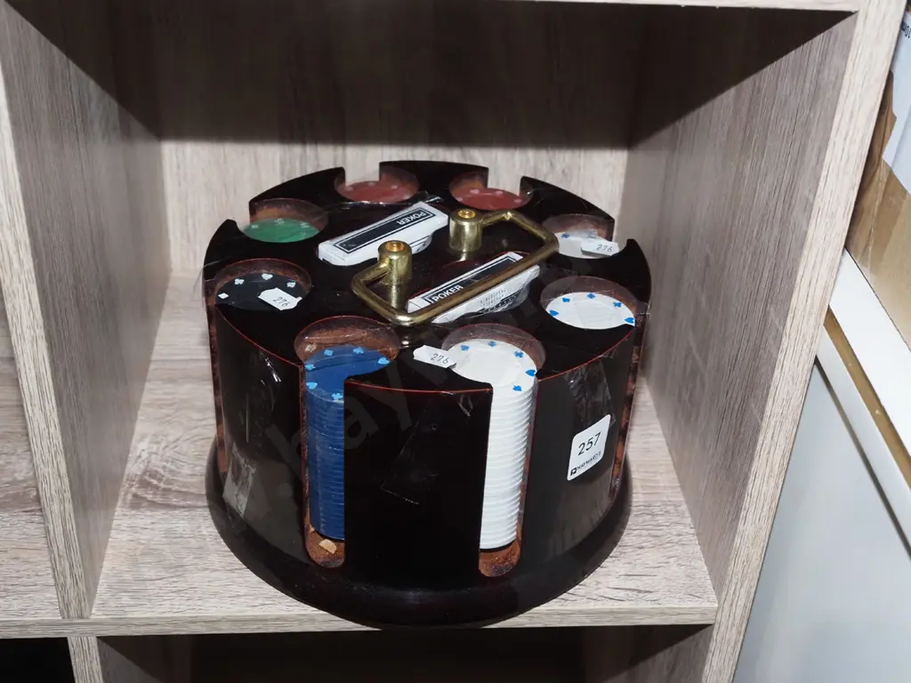 poker caddy with chips and cards Image 1++