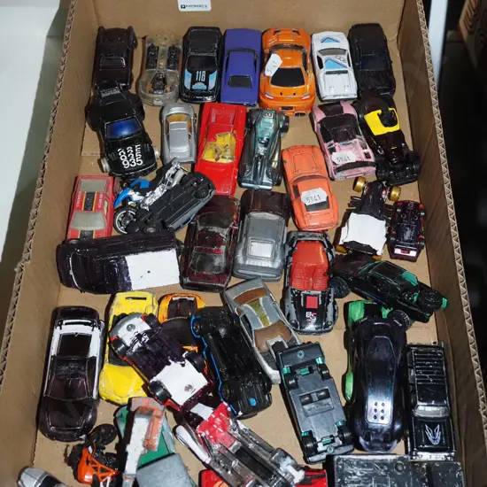 box; toy vehicles