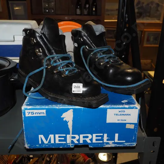pair of Merrell telemark ski boots - unknown size