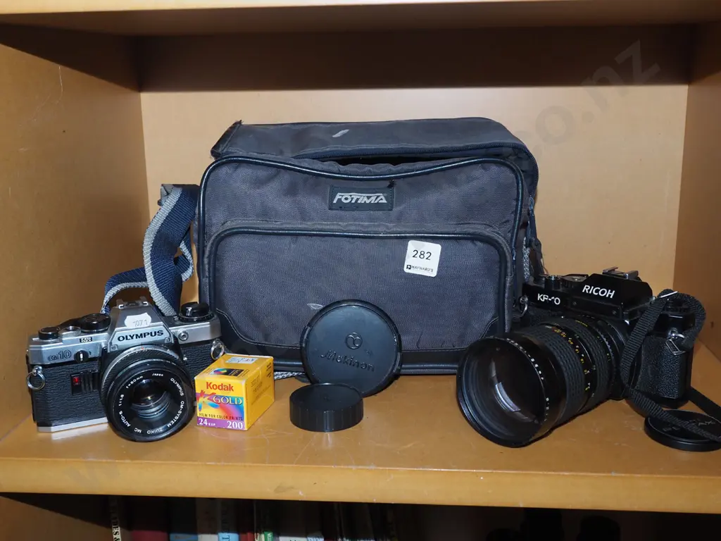 Olympus OM10 35mm camera, Ricoh KR-10 cameras and lens Image 1++