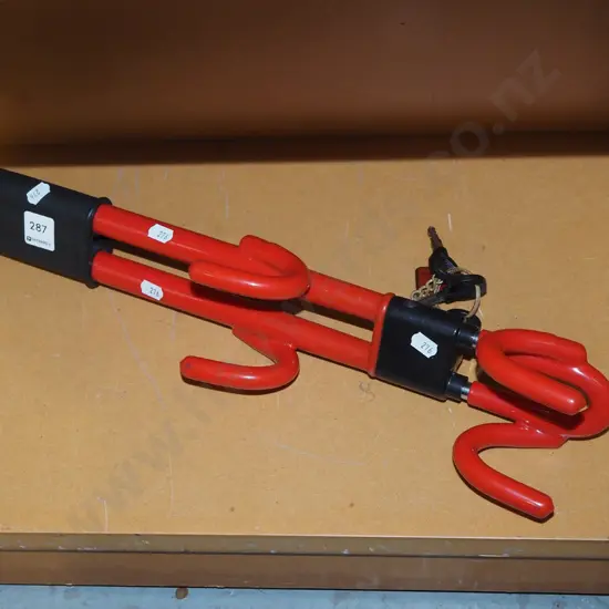 steering wheel lock - key in office