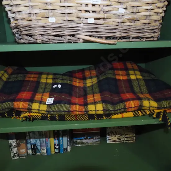 checked woollen travel blanket