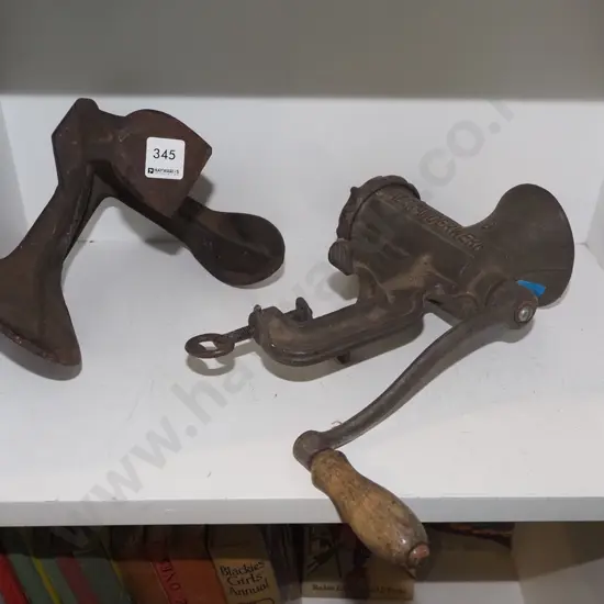 bench top mincer, cast iron shoe last