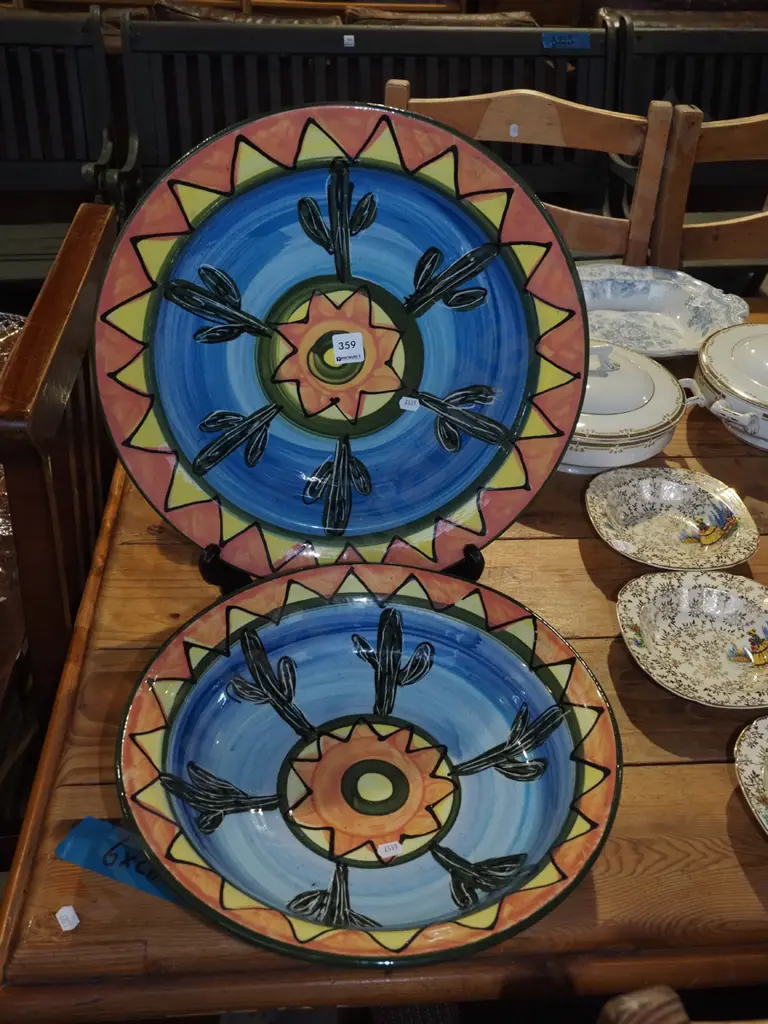 large studio pottery platter and bowl Platter Diam405 Image 1++