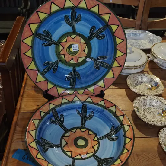 large studio pottery platter and bowl Platter Diam405