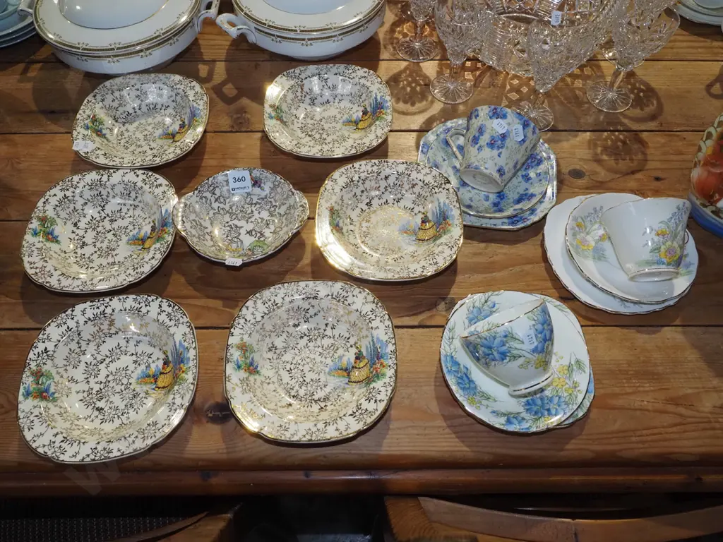 3x trios, crinoline lady bowls Image 1++