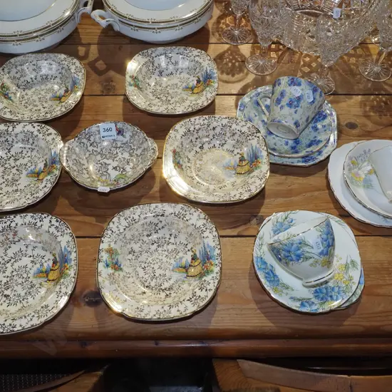 3x trios, crinoline lady bowls