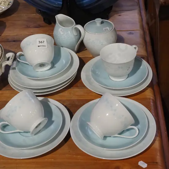 Noritake cups, saucers, plates, creamer, sugar