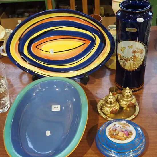 Temuka pottery bowls, Petra ceramics plate, Limoges etc