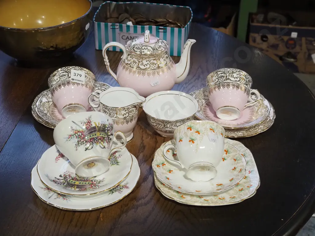 Royal Staffordshire 9 piece tea set, 2x trios Image 1++