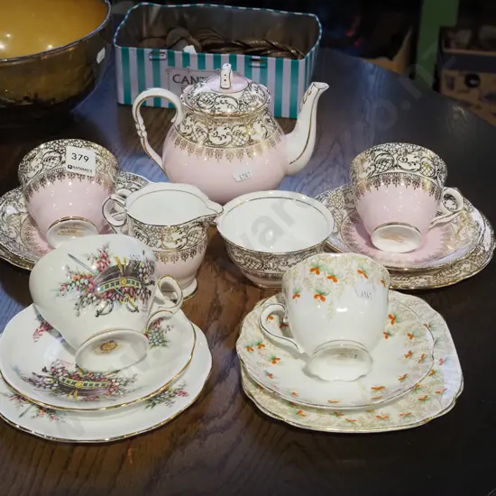 Royal Staffordshire 9 piece tea set, 2x trios