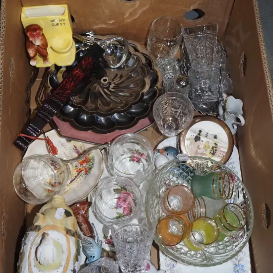 box; cut crystal glasses, bowls, vases etc