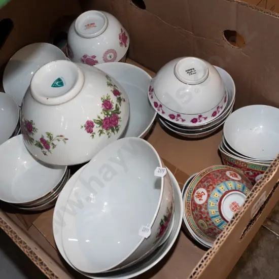 box of Asian bowls