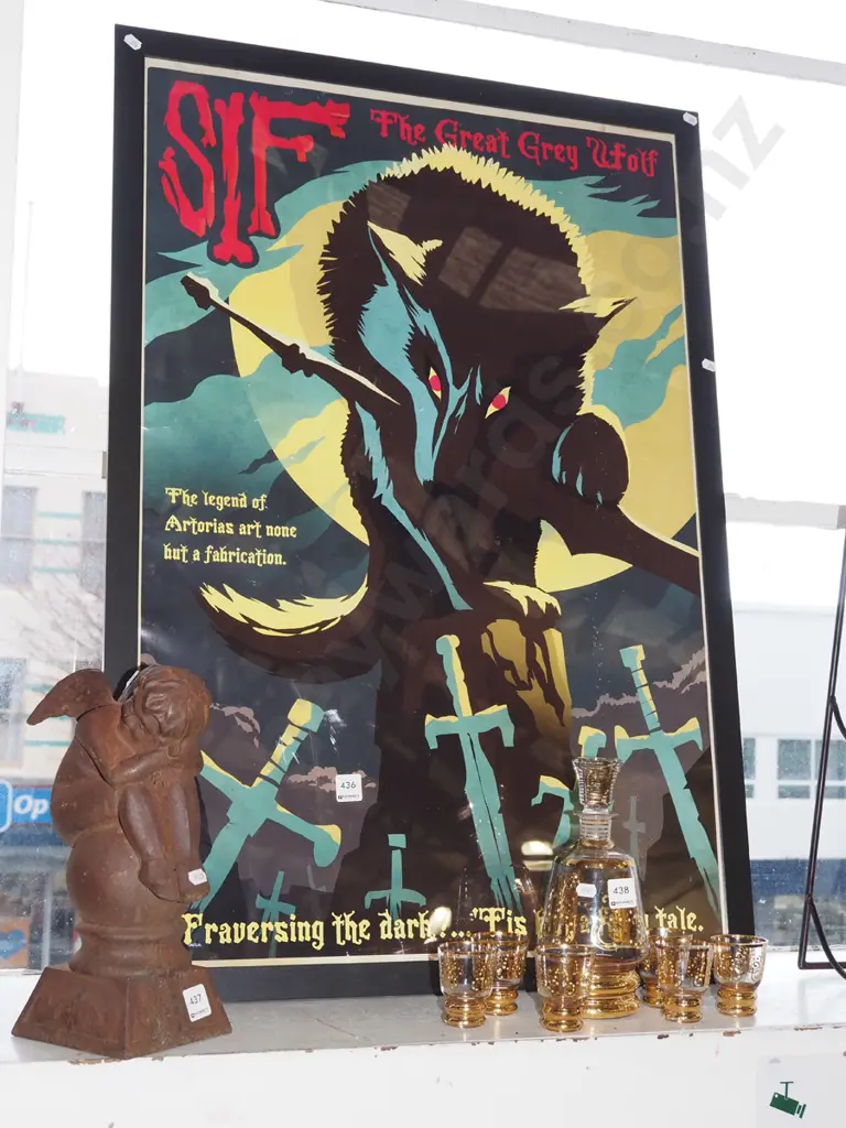reproduction mid century science fiction framed movie poster Image 1++