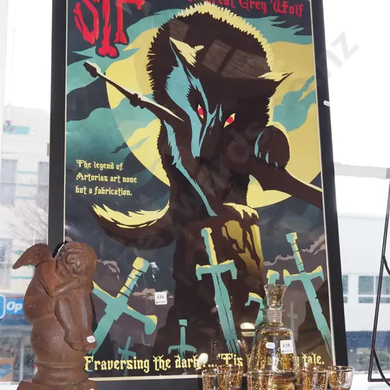reproduction mid century science fiction framed movie poster