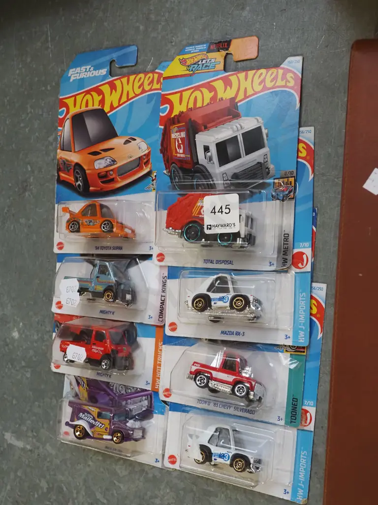 8x as new carded Hotwheels vehicles Image 1++