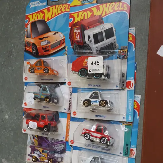 8x as new carded Hotwheels vehicles