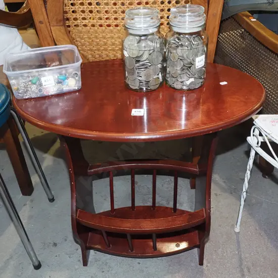 mahogany magazine rack/end table