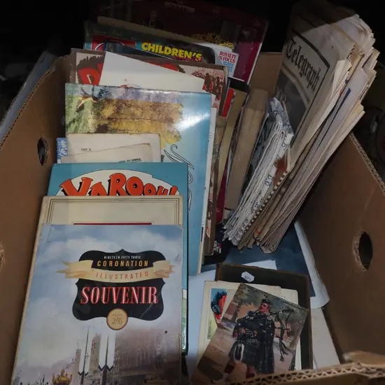 box; NZ publications, postcards etc