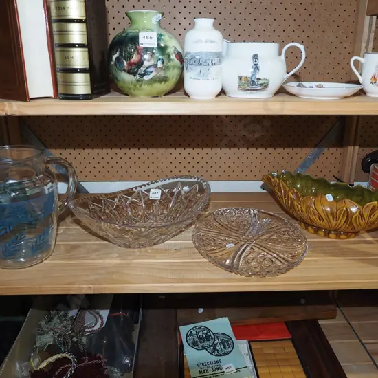 cut crystal bowl, plate, water jug etc