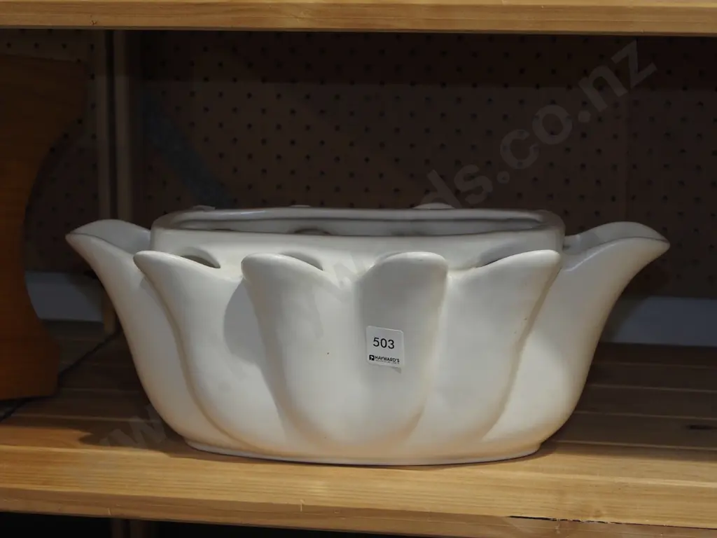 signed studio pottery vase H160 L400 Image 1++