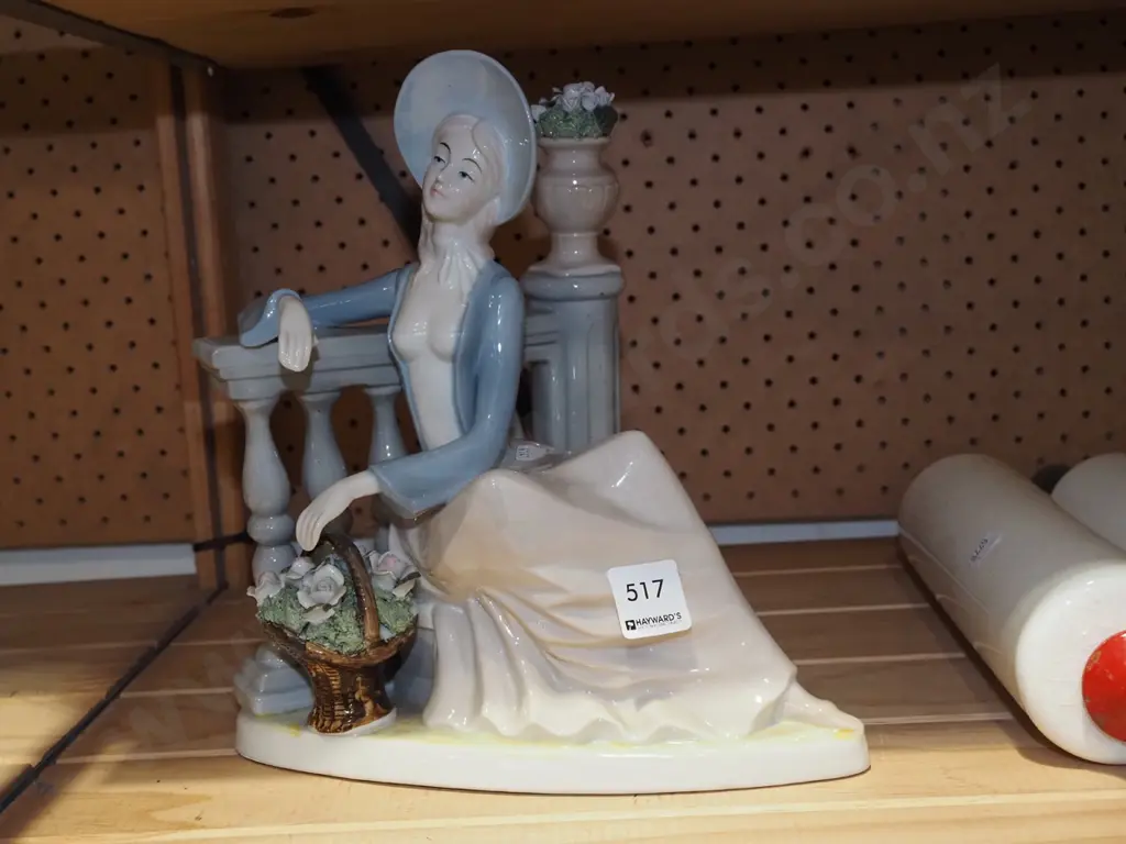 Lladro-style figurine, no maker's marks - seated female Image 1++
