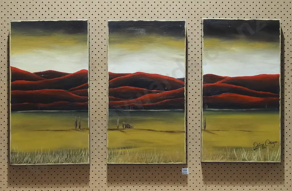 Diana O'Hagan 2002 - triptych oils on board - landscape Image 1++