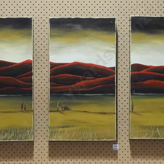 Diana O'Hagan 2002 - triptych oils on board - landscape