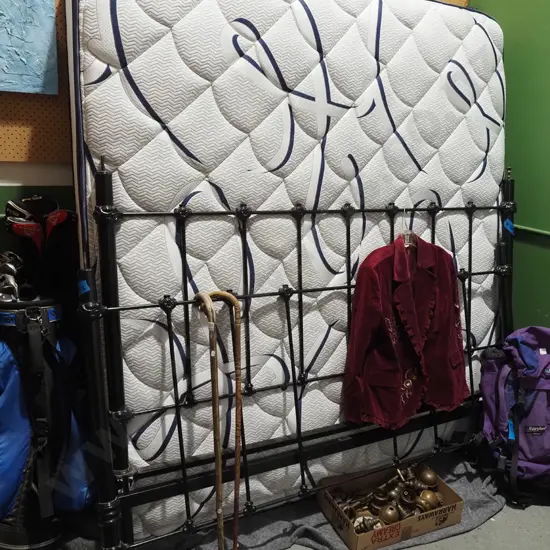 Sleepyhead Balance super king mattress with slat bed base and cast iron and brass ends - comes with box of brass fitting