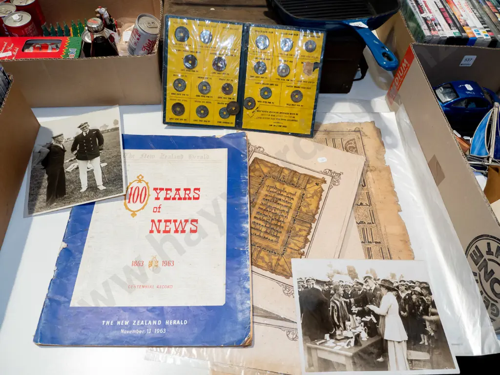 coin set, photographs, NZ Herald etc Image 1++