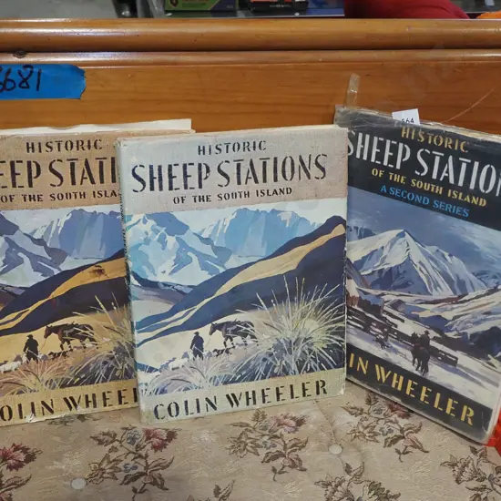 3x Colin Wheler Sheep Stations of the South Island art books