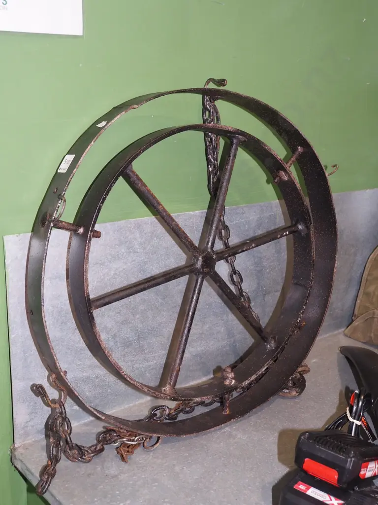 rustic metal hanging kitchen utensil and pot holder - no hooks Diam490 Image 1++