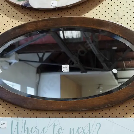 bevelled edge oval wall mirror W690