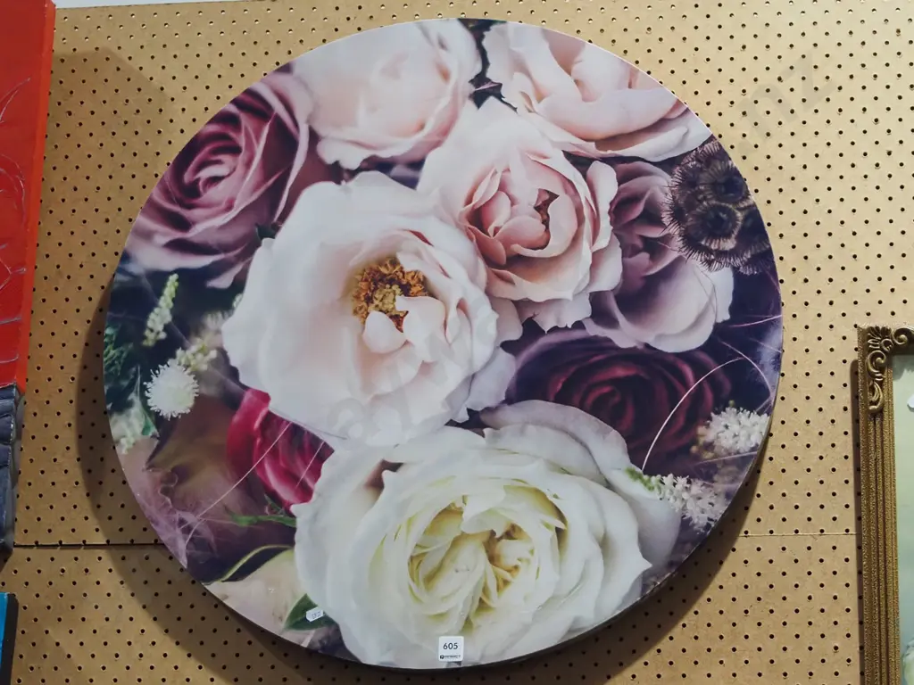 circular floral print on boxed canvas Diam700 Image 1++