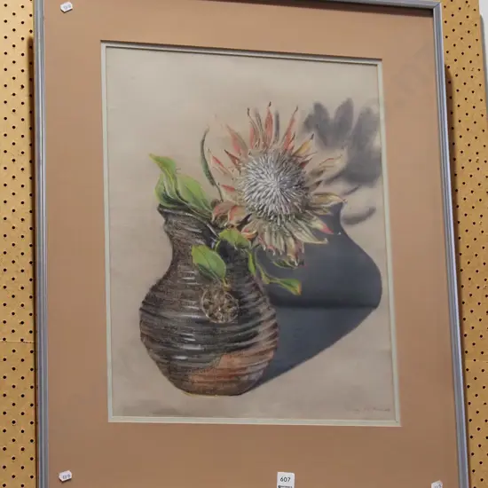 framed pastel - still life flowers