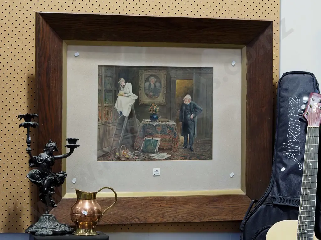 framed print - library scene Overall H750 W880 Image 1++