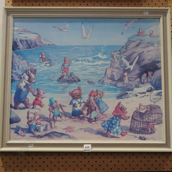 framed print - bears at the beach