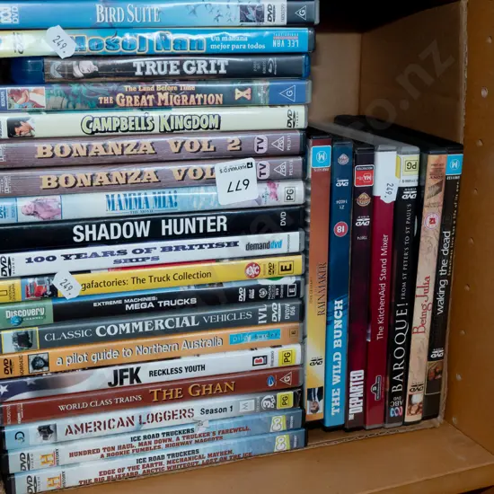 box of DVDs