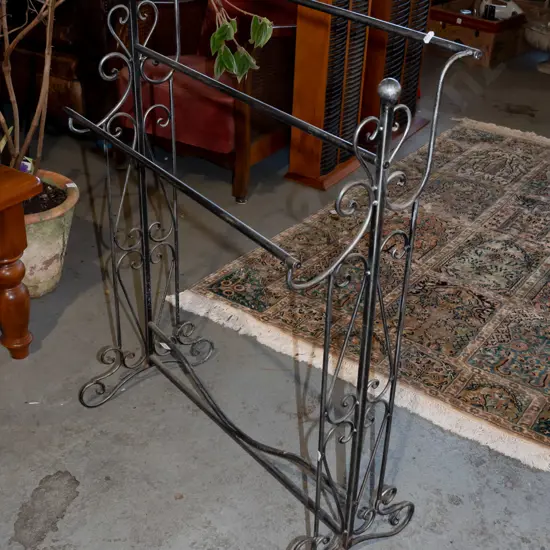 wrought metal towel rail