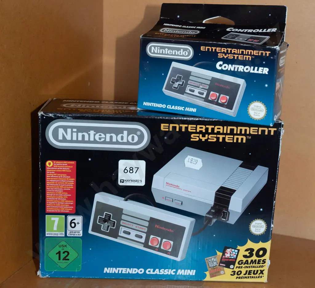 boxed Nintendo Classic mini with additional boxed controller Image 1++