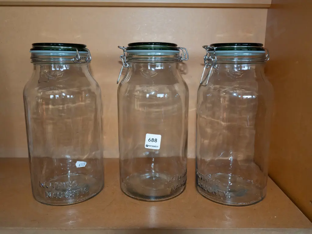 3x nothing naughty storage jars H270 Image 1++