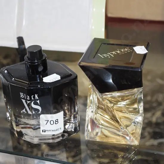 2x open bottles of parfum - black excess honn h