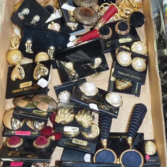 box of clip on earrings