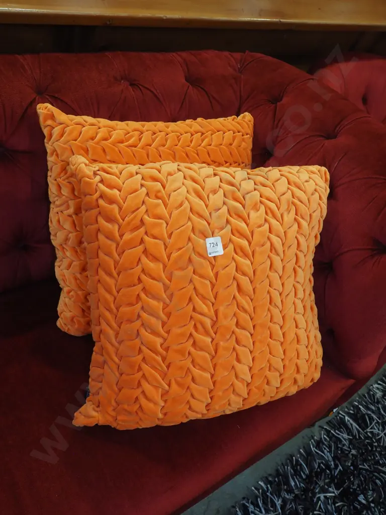 2x orange cushions Image 1++