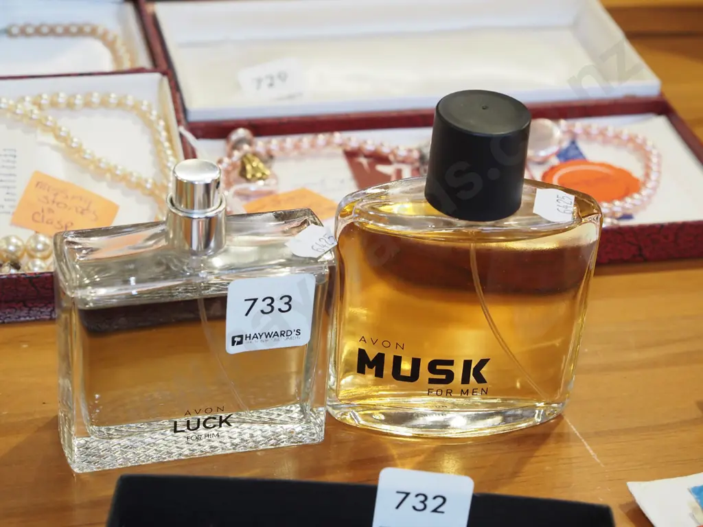 2x bottles of Avon perfume  - Luck For Him, Musk For Men Image 1++