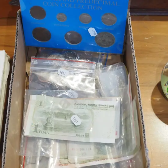 box of collector coins