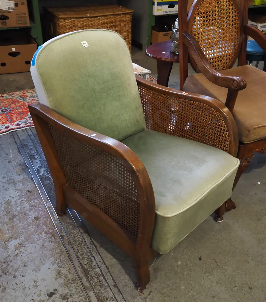 deco bergere bentwood upholstered chair Image 1++