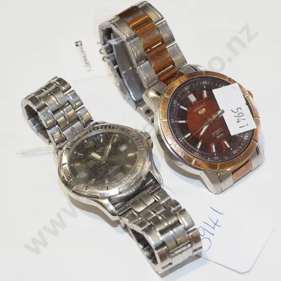 mens Seiko wristwatch & one other wristwatch (both have scratches to glass)
