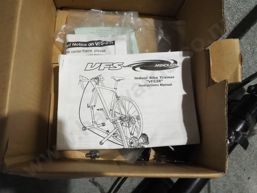VFS exercise bike frame with box of accessories and instructions Image 1++